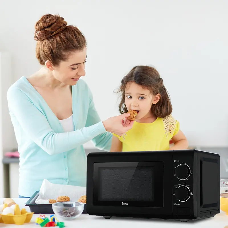 0.7 Cubic Foot Countertop Microwave Oven – 700W Mechanical Dial Model with 6 Power Levels for Dorms, Apartments, or Offices