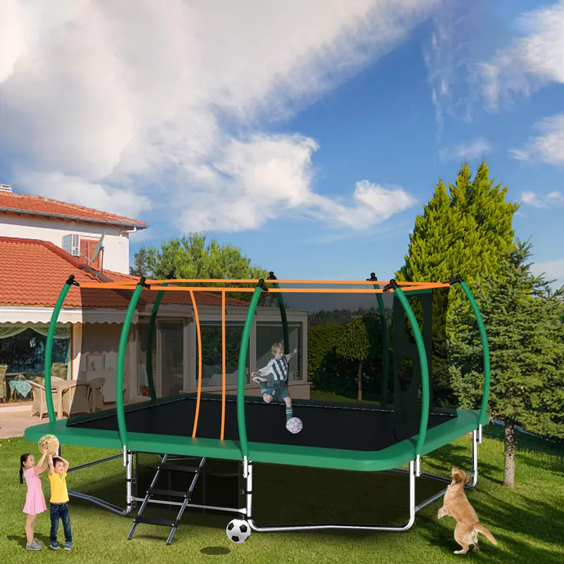 10′ x 16′ Rectangular Tumbling Trampoline – Heavy-Duty Outdoor Tramp for Kids and Adults with Long Jump Surface