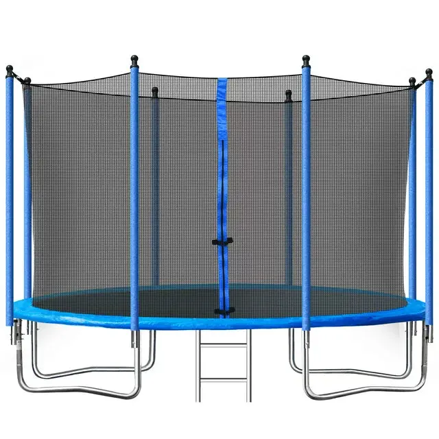12-Foot Heavy-Duty Round Trampoline with Safety Enclosure – BTMWAY Clearance Model with Ladder, Enclosed Net, 300 lb Weight Limit, Indoor/Outdoor Use