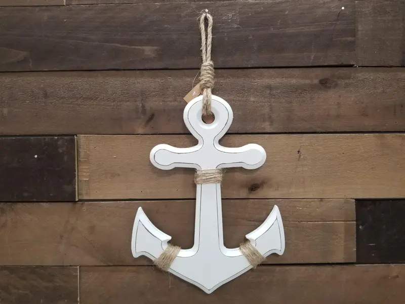 12-Inch Wooden Anchor Decorative Wall Hanging