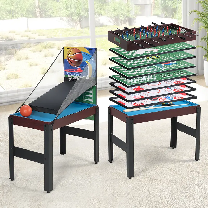 16-in-1 Multi-Game Table – Versatile Combo Game Center Featuring Ping Pong, Foosball, Basketball, Shuffleboard & More