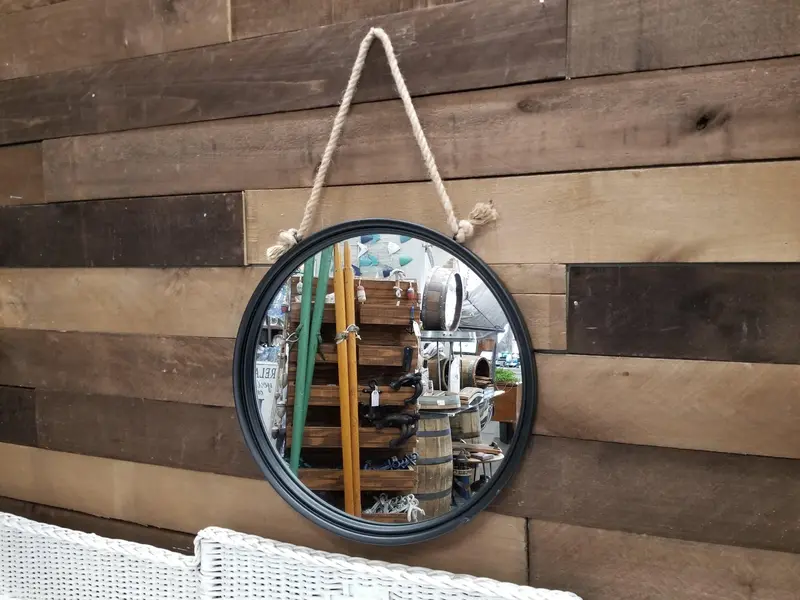 16-Inch Round Rope-Framed Wall Mirror