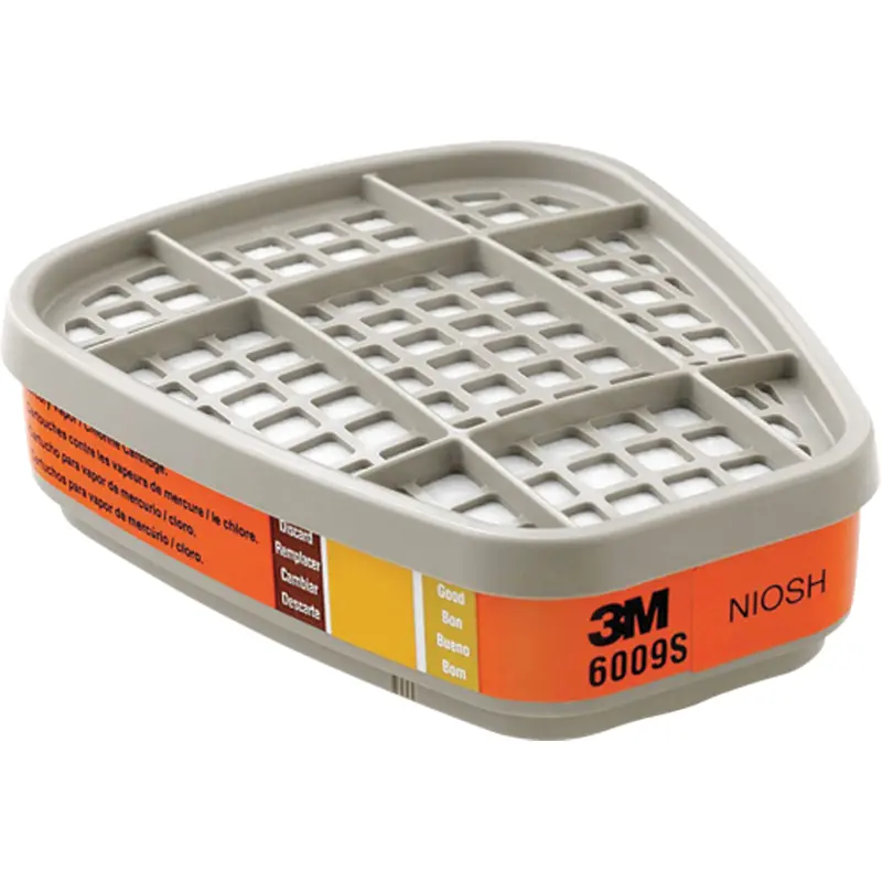3M 6009S Mercury and Chlorine Gas Filter – NIOSH-Certified Respirator Cartridge
