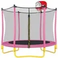 55″ Safe Toddler Trampoline for Kids Ages 1-6 – BTMWAY Indoor/Outdoor Mini Trampoline with Enclosure Net, Safety Pad & Play Balls