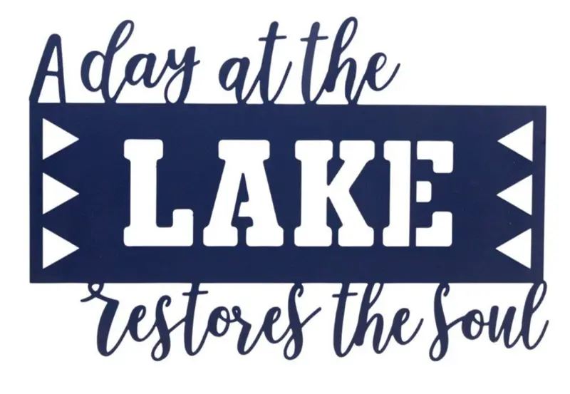 A Day at the Lake Rustic Wood Sign