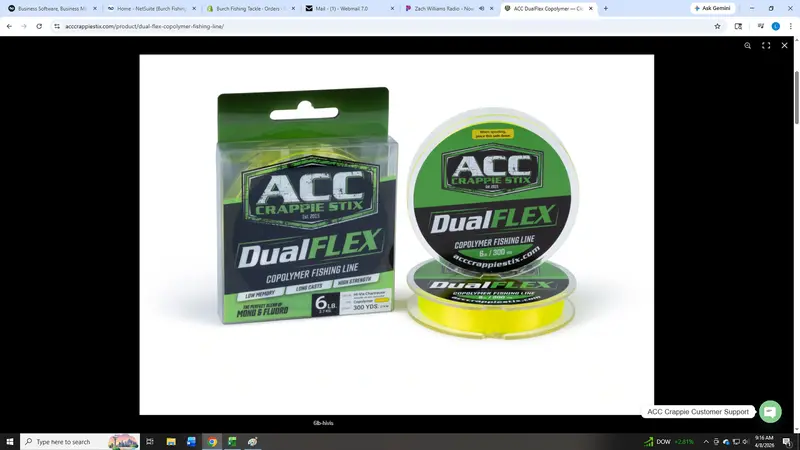 ACC Crappie DualFlex Clear Copolymer Fishing Line – 4-Pound Test, 300 Yards