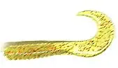 Action Bait Curly-Tail Grub – 4-Inch, 12-Pack, Chartreuse & Red Glitter