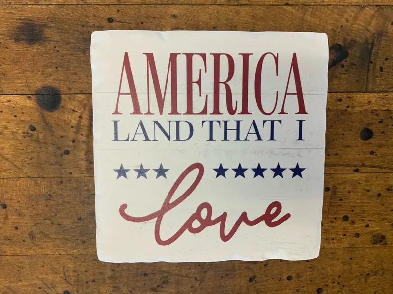 ‘America, the Land That I Love’ Coaster Set – Vintage-Inspired Drink Holders
