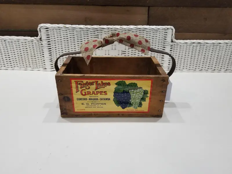Antique-Style Grape Box – Rustic Farmhouse Storage or Display