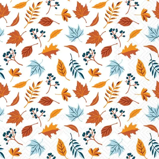 Autumn Leaves Patterned Cocktail Napkins