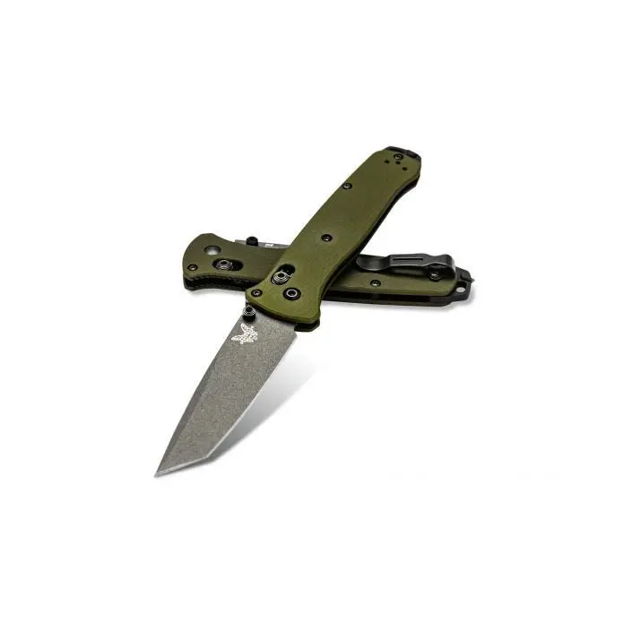 Benchmade Bailout Folding Knife – Woodland Green Aluminum Handle, 537GY-1