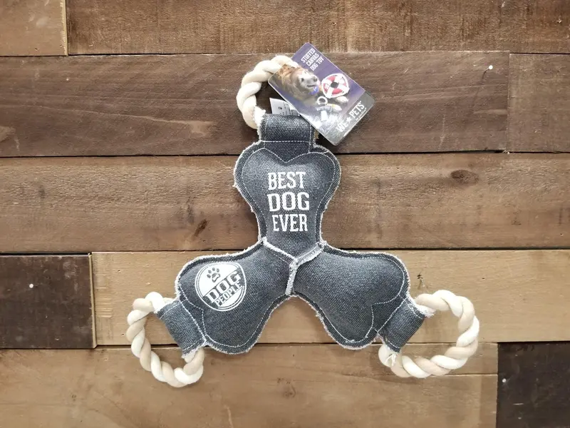 ‘Best Dog Ever’ Rope Chew Toy – Canvas Build