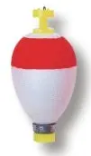 Betts Snap-On Weighted Pear Sinkers – 1.75 Inches, Red-and-White, 50-Pack