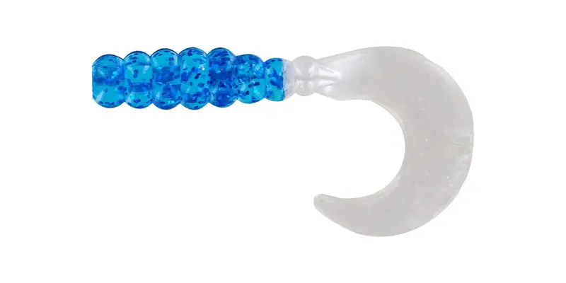 Big Bite 2-Inch Fat Grub – Blue Glitter Pearl, 10-Pack