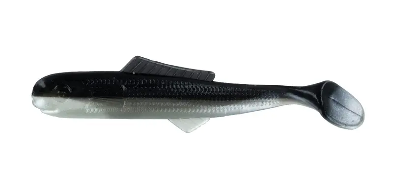 Big Bite Baits Minnow Shad Tail Soft Plastics – 2.5 Inches, Pearl with Black Back (10-Pack)