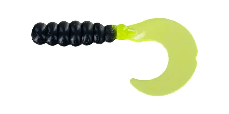 Big Bite Fat Grub – Black/Chartreuse, 2-Inch, 10-Pack