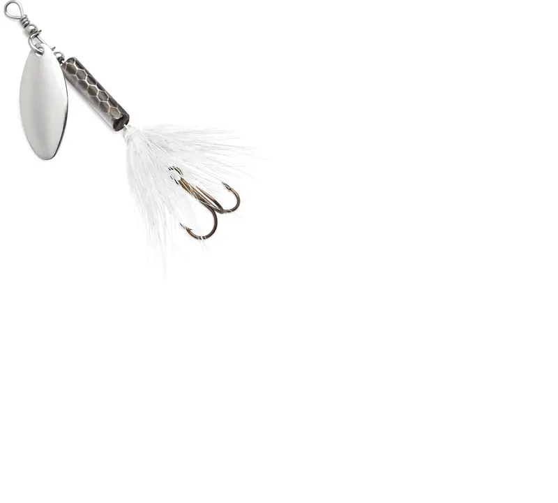 Blue Fox Whip Tail Spinnerbait – 1/4 oz, Size 2, Silver Blades