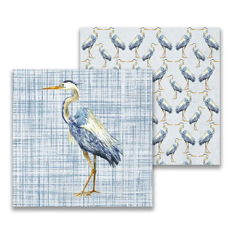 Blue Heron Bar Napkins – Nature-Inspired Drink Accessories