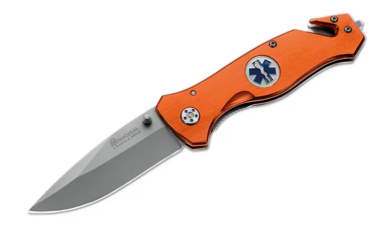 Boker Magnum Medic Rescue Knife – Linerlock Emergency Tool with Seatbelt Cutter