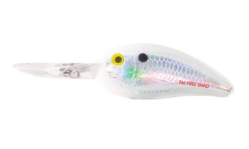 Bomber Fat Free Shad — 3-Inch, 1-Ounce Pearl White Crankbait (Dives 12–16 Feet)