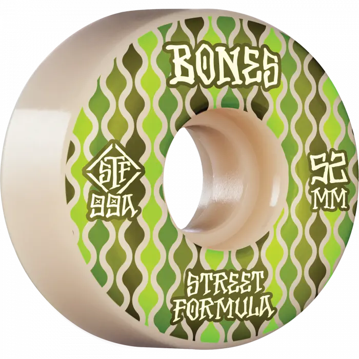 Bones STF V2 Retro Skate Wheels – 52mm, 99A, Solid White