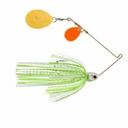 Booyah Covert 0.375 oz White/Chartreuse/Orange-Gold Colorado Tandem Spinnerbait