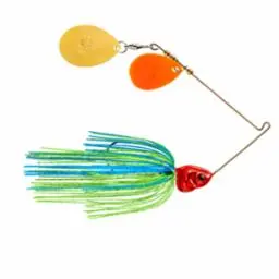 Booyah Covert 1/2 oz Tandem Colorado Spinnerbait – Blue/Chartreuse/Orange-Gold