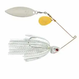 Booyah Covert 1/2 oz Tandem Willow Spinnerbait – White/Gold