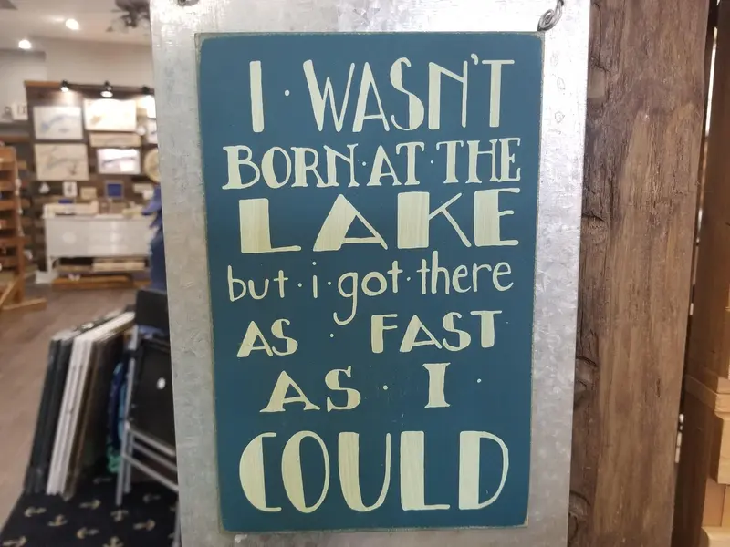 ‘Born at the Lake’ Rustic Hanging Wall Decor