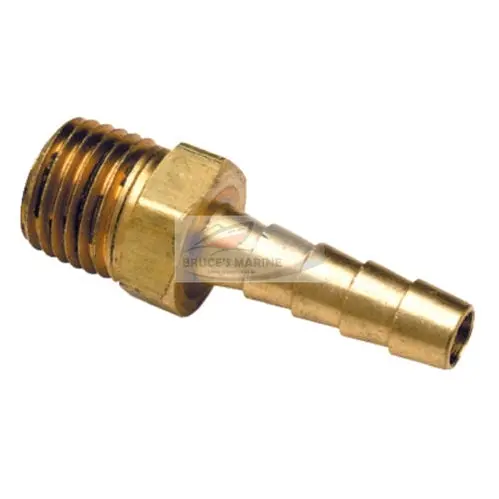 Brass Male Hose Barb Fitting: 1/4″ Barb × 3/8″ NPT Thread