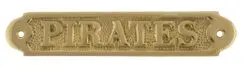 Brass Pirate-Themed Wall Sign