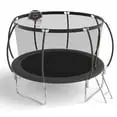 BTMWAY 10-Foot Round Outdoor Trampoline for Kids – Includes Safety Net, Basketball Hoop, Ladder & Easy Assembly – Green