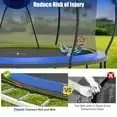 BTMWAY 14 ft Heavy-Duty Outdoor Trampoline – Large Round Tramp with 360° Safety Net, 6 Curved Poles, Ground-Level Compatibility & Family Play Support