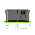 BTMWAY 14 ft Outdoor Trampoline with Basketball Hoop – Heavy-Duty Recreational Tramp with 360° Enclosure Net, Galvanized Steel Ladder & All-Terrain Stability