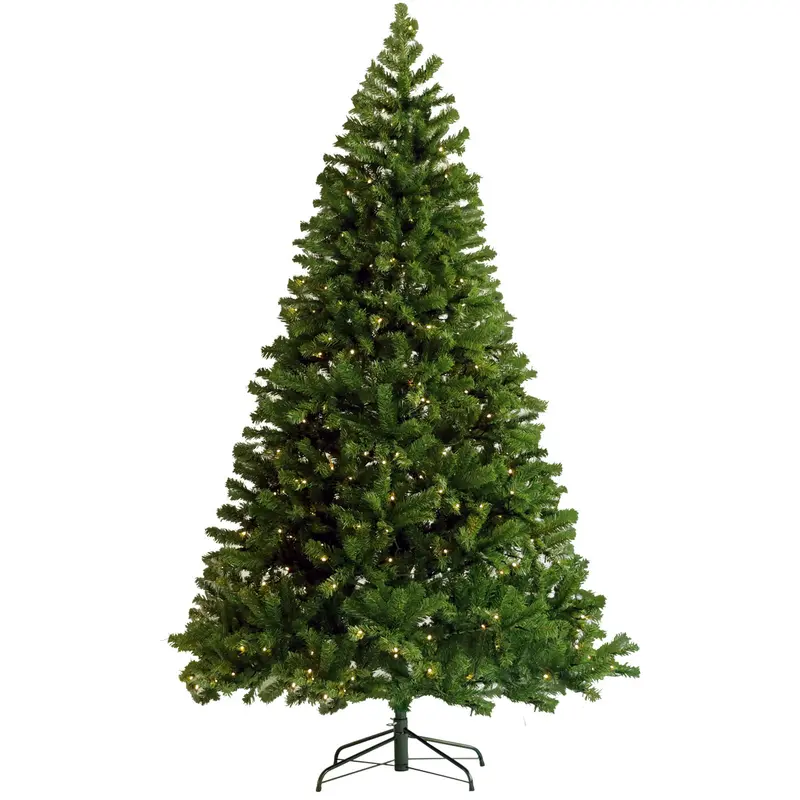BTMWAY 6-Foot Pre-Lit Hinged Artificial Christmas Tree – 1000 PVC Tips, Foldable Metal Stand, Realistic Full Green Fir Design