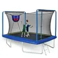 BTMWAY 8’x12′ Premium Rectangular Trampoline – Dual-Hoop Sports Tramp with Full Enclosure Net, Reinforced W-Legs & All-Age Fitness & Fun Support