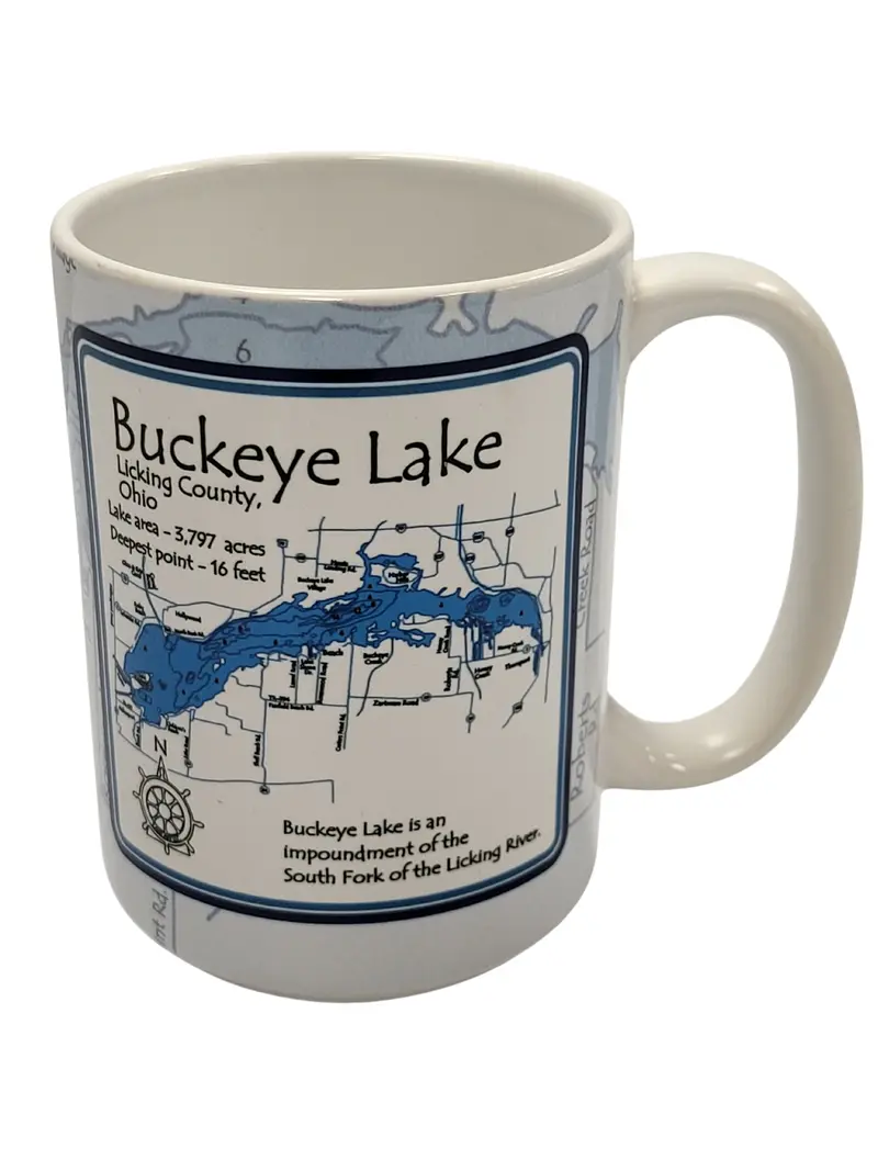 Buckeye Lake 15 oz Ceramic Mug – Dishwasher-Safe Lake Gift
