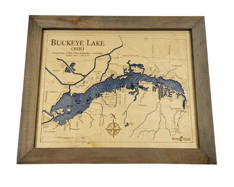 Buckeye Lake Ohio Themed Wall Art Print