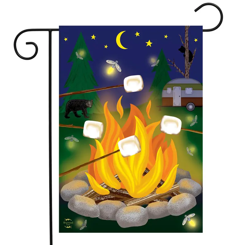 Campfire S’mores Outdoor Garden Flag – Summer Theme