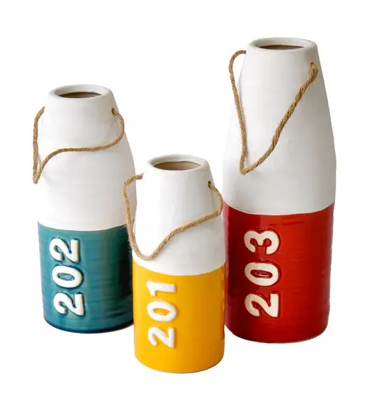 Ceramic Buoy-Shaped Vase for Coastal Decor