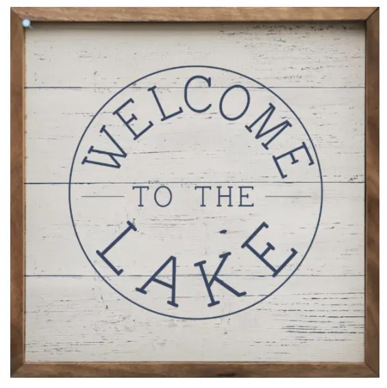 Circular ‘Welcome to the Lake’ Wall Hanging