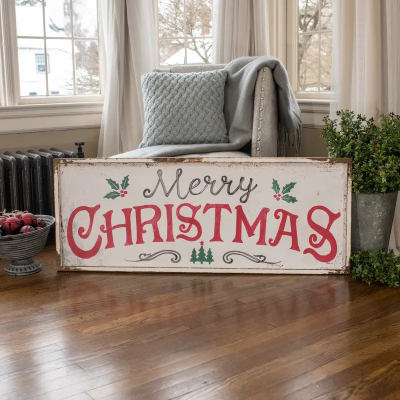 Classic Red & Green Holiday Decor Sign