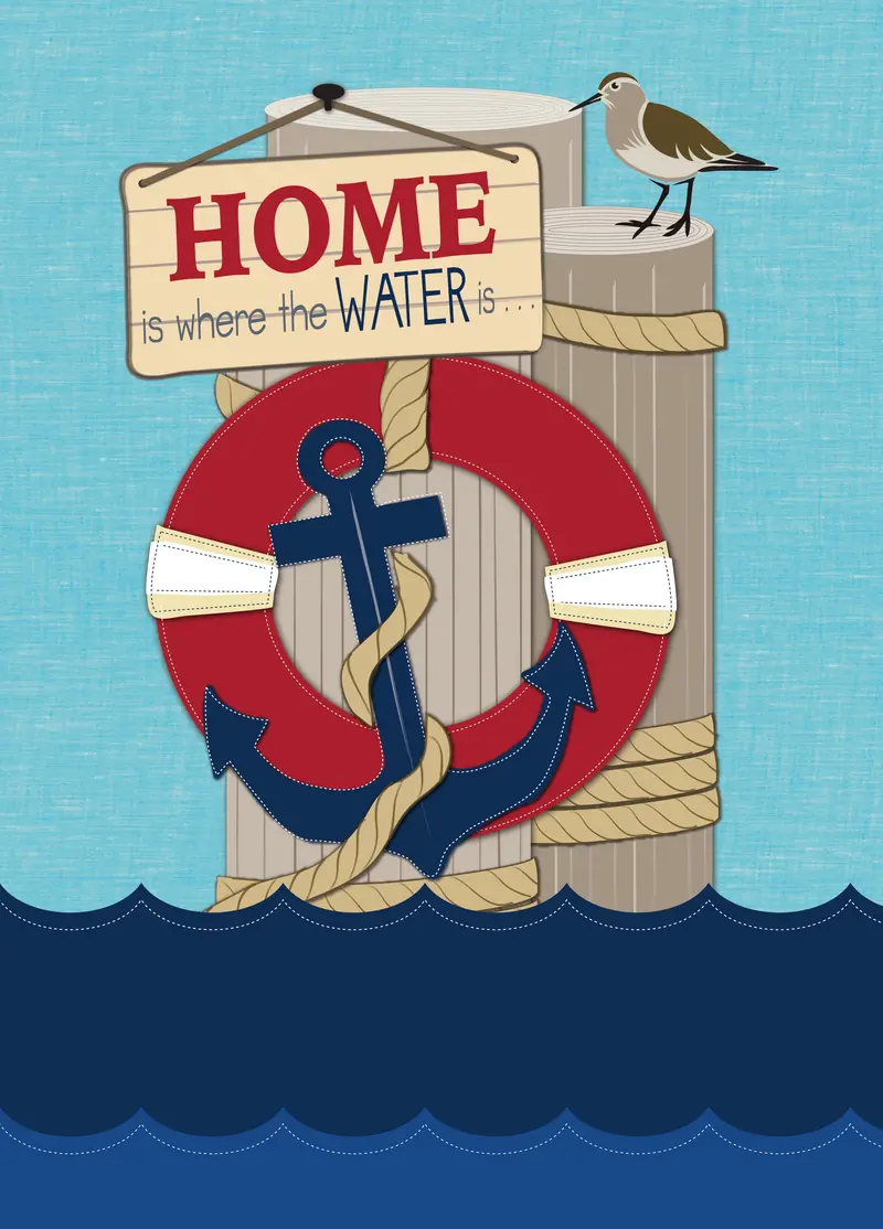Coastal-Inspired Welcome Suede Garden Flag