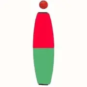 Comal 1.5-Inch Cigar Slip Float with Bead – Red/Green, 25-Pack