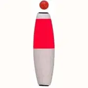 Comal Cigar-Style Slip Float with Bead – 2.5-Inch Red/White, 50-Pack