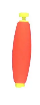 Comal Snap-On Cigar-Shaped Float – 2.5 in Length, Orange, 25 per Bag