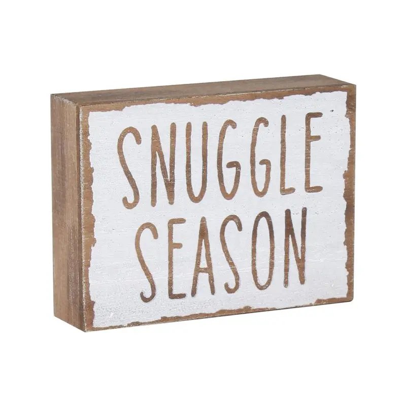 Cozy Winter-Themed Snuggle Season Block Sign