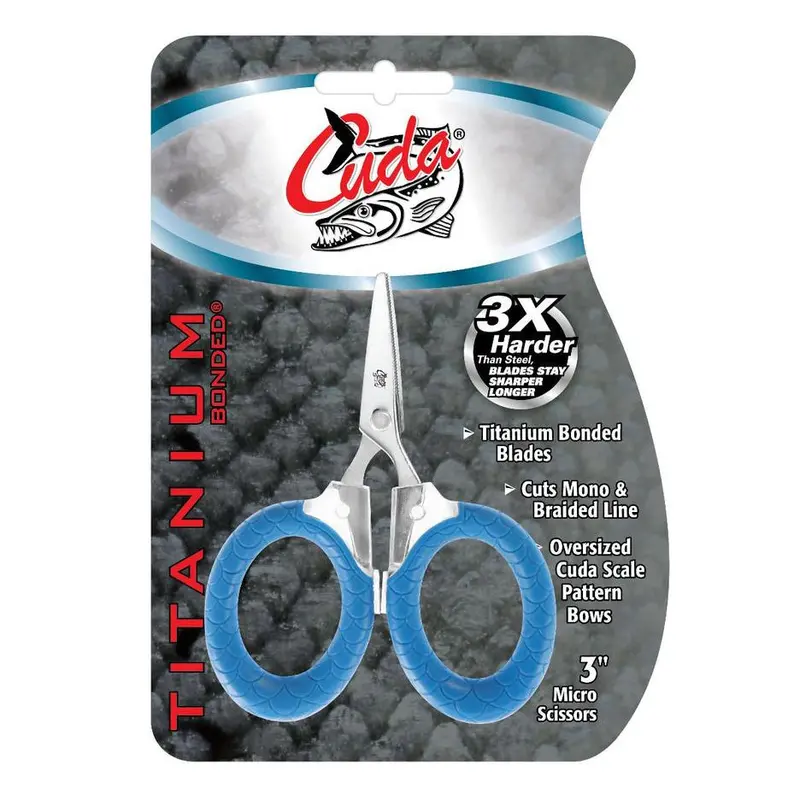 Cuda 3-Inch Titanium-Bonded Scissors – Braid & Monofilament Cutting Tool