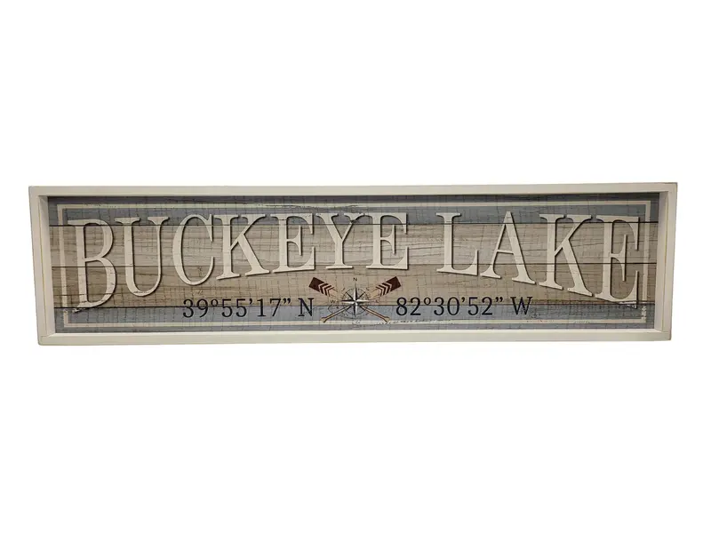 Custom Buckeye Lake Blue Slat Arch Sign (12″ x 48″)