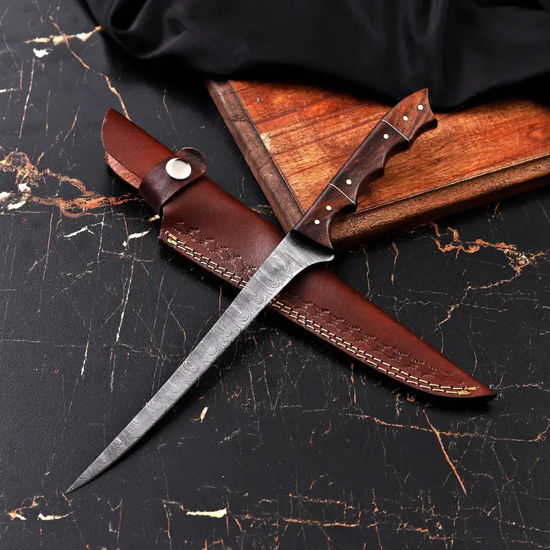 Custom Damascus Steel Fishing Fillet Knife – Wholesale Ready
